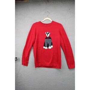 Tommy Hilfiger Women's Red Long Sleeve Sweater-Polar Bear-Size Medium-New w/Tags